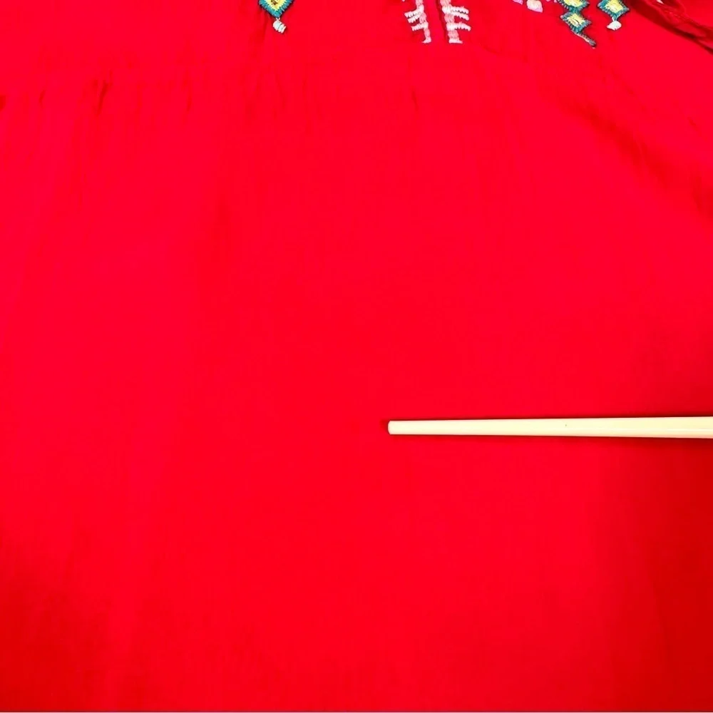 Johnny Was Vanessa Red Embroidered Top - Picture 10 of 15